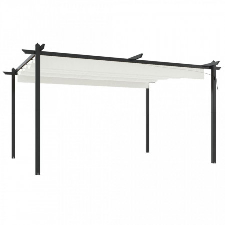 Pavilion grădină, acoperiș retractabil, crem, 4x3 m - V318537V