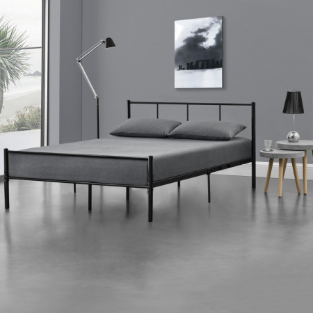 Rama metalica pat, 200 x 140 cm, negru - P65562379