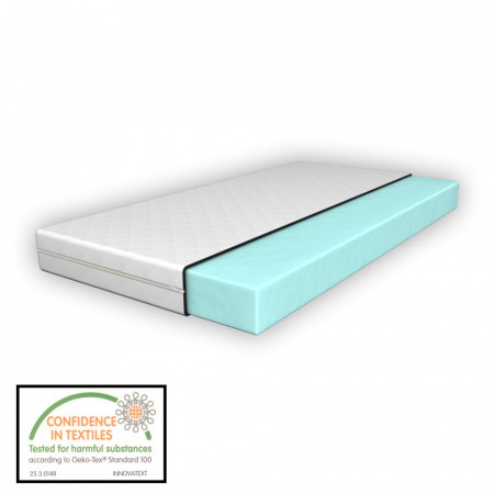 Saltea spuma rece cu husa matlasata, 60 x 120 x 11 cm, alb - P64851196