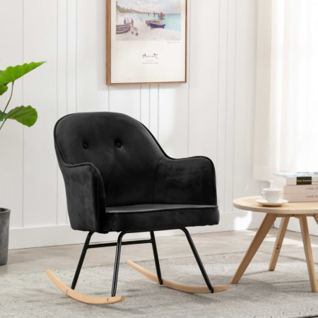 Scaun balansoar, negru, catifea - V289524V