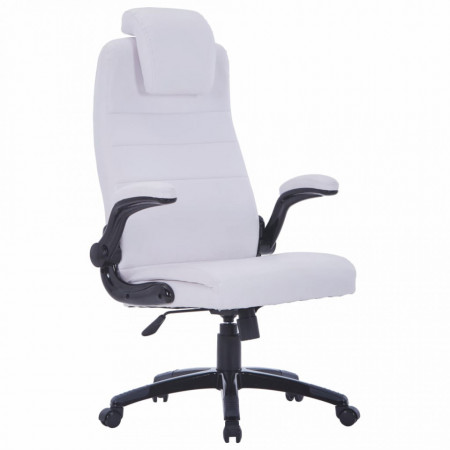Scaun birou rotativ si reglabil din piele artificiala, alb - V20090V