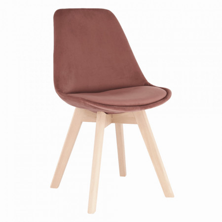 Scaun, catifea Velvet roz/lemn fag - TP284344