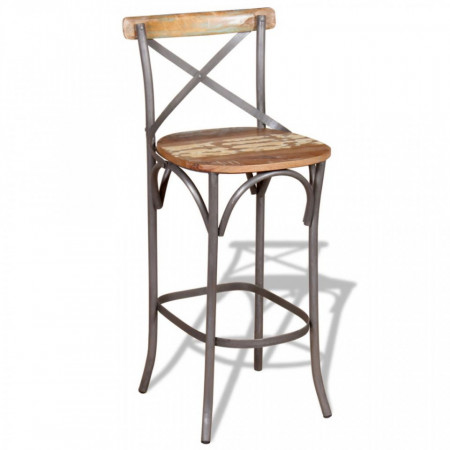 Scaun de bar, lemn masiv reciclat - V244014V