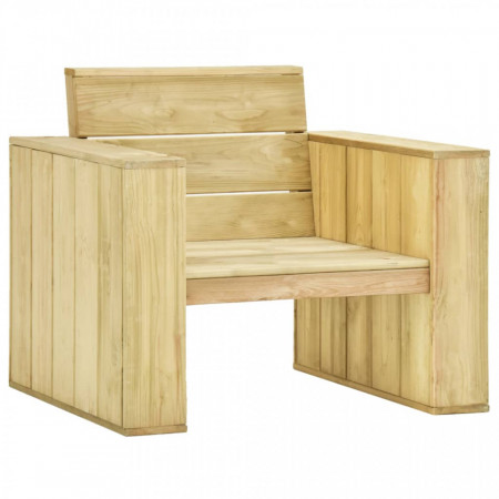 Scaun de grădină cu perne albastru regal, lemn de pin tratat - V3065751V