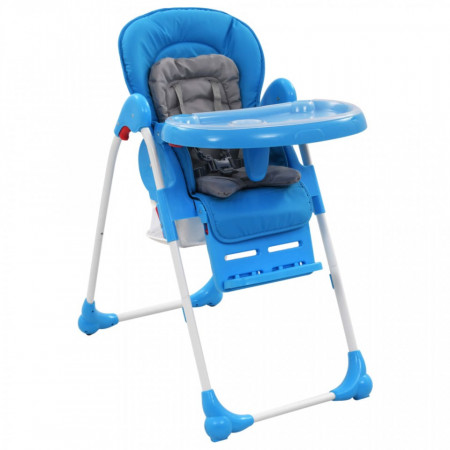 Scaun de masa inalt pentru copii, albastru si gri - V10187V