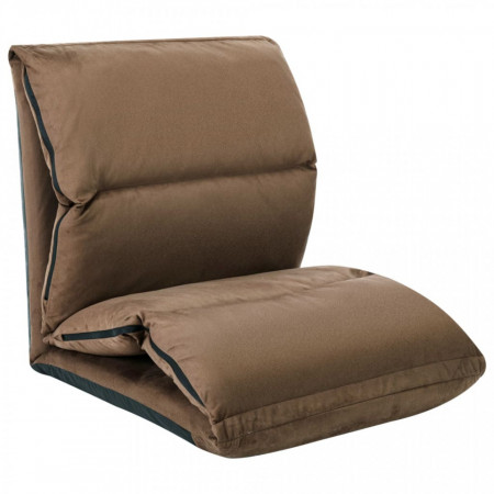 Scaun de podea pliabil, gri taupe, microfibra - V325259V