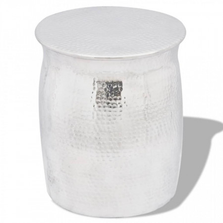 Scaun/Masa laterala din aluminiu batut la ciocan, argintiu - V242324V
