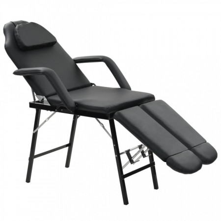 Scaun tratament facial, piele artificiala, 185x78x76 cm, negru - V110161V
