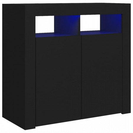Servantă cu lumini LED, negru, 80x35x75 cm - V804329V
