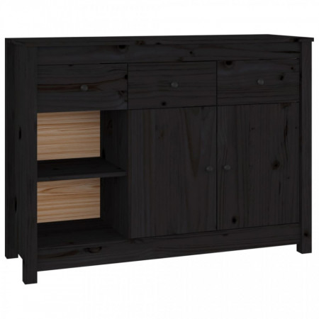 Servantă, negru, 100x35x74 cm, lemn masiv de pin - V814558V