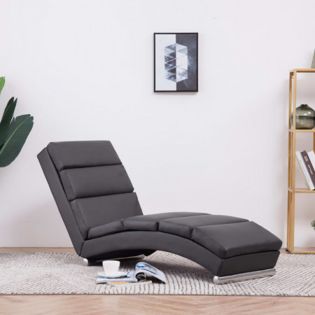 Sezlong, gri, piele ecologica - V281293V