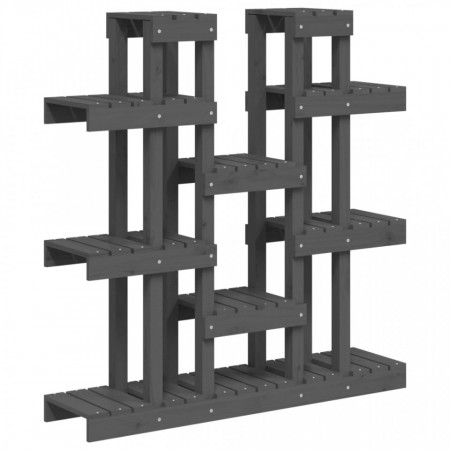 Suport pentru plante, gri, 104,5x25x109,5 cm, lemn masiv pin - V822094V