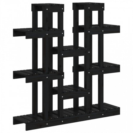 Suport pentru plante, negru,104,5x25x109,5cm, lemn masiv de pin - V822096V