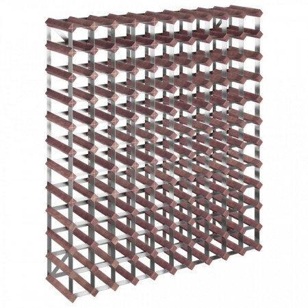 Suport sticle de vin, 120 sticle, maro, lemn masiv de pin - V340895V