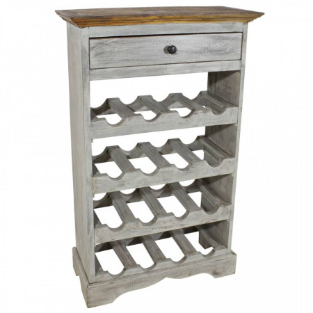 Suport sticle de vin, lemn masiv reciclat, 55 x 23 x 85 cm - V244507V