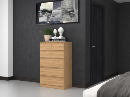 TECOAR108 - Comoda 70 x 40 x 112 cm, Stejar Artisan