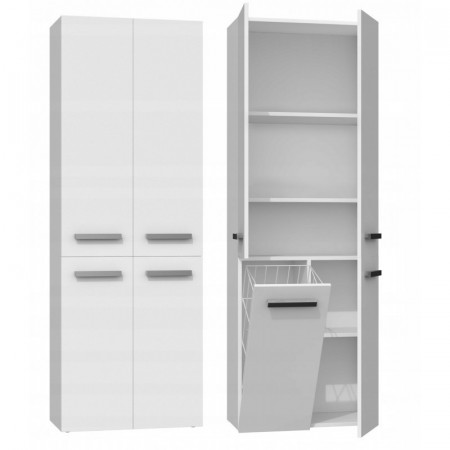 TEDUA109 - Dulap inalt baie, Alb-Mat 60 x 30 x 174 cm, PAL