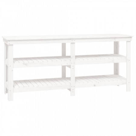 Banc de lucru, alb, 181x50x80 cm, lemn masiv pin - V823655V
