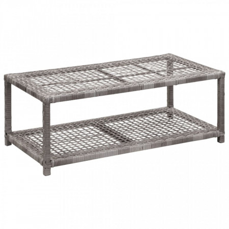 Bancheta pantofar, gri, 80 x 40 x 30 cm, poliratan - V46979V