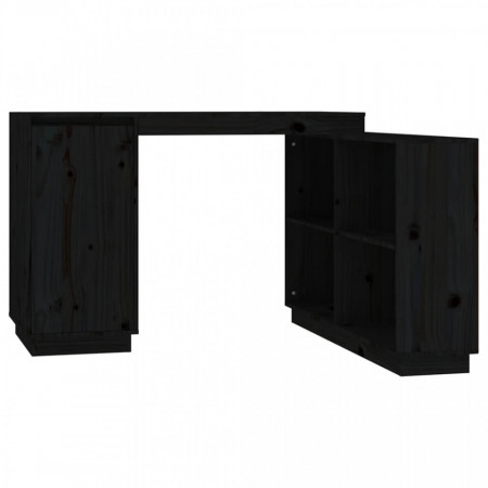 Birou, negru, 110x50x75 cm, lemn masiv de pin - V814508V