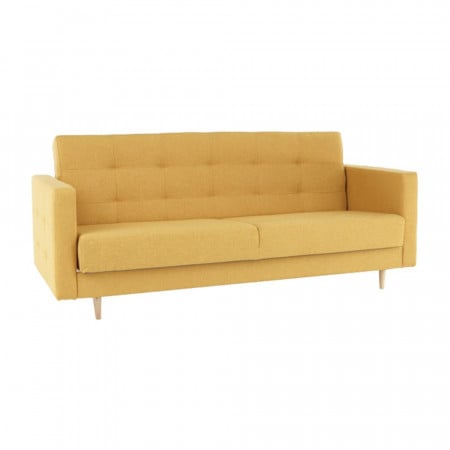 Canapea tapiţat 3 locuri, material textil muştar, 207x92x94 cm - TP209299