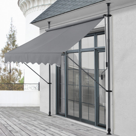 Copertina protectie solara, gri, 300 x 120 x 200-300 cm - P74654046