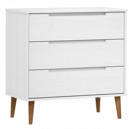 Dulap cu sertare alb, 80x40x80 cm, lemn masiv de pin - V350505V