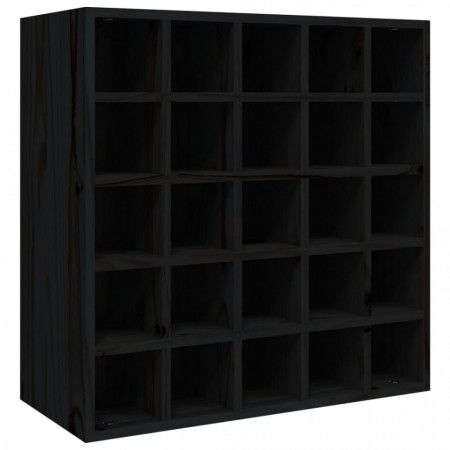 Dulap de vinuri, negru, 56x25x56 cm, lemn masiv de pin - V821541V