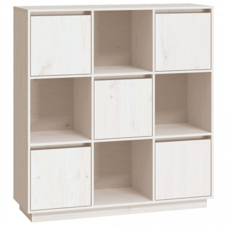 Dulap înalt, alb, 110,5x35x117 cm, lemn masiv de pin - V814370V