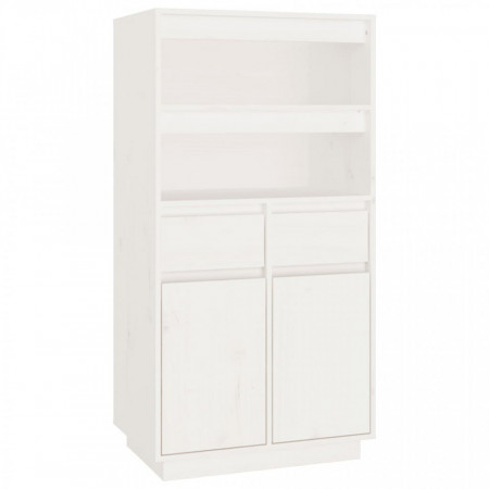 Dulap înalt, alb, 60x40x116,5 cm, lemn masiv de pin - V814535V