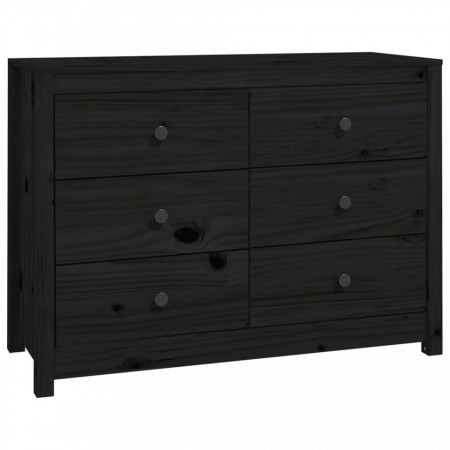 Dulap lateral, negru, 100x40x72 cm, lemn masiv de pin - V821768V