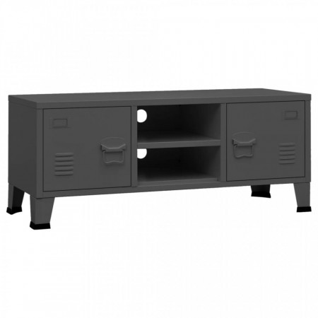 Dulap TV industrial, antracit, 105x35x42 cm, metal - V339620V