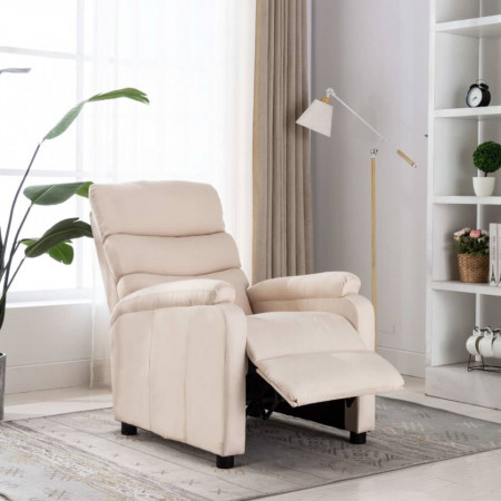 Fotoliu rabatabil, crem, material textil - V321225V
