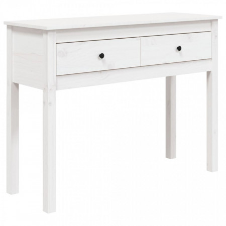 Masă consolă, alb, 100x35x75 cm, lemn masiv de pin - V814615V