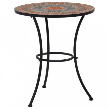Masa de bistro mozaic, portocaliu/gri, 60 cm, ceramica - V46717V