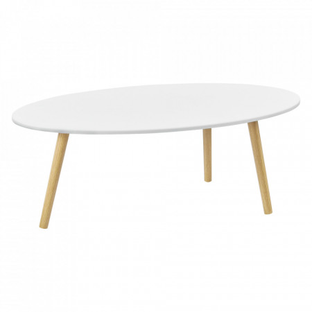 Masuta cafea Viborg W, 109,5 x 59,5 x 39,5 cm, MDF/lemn/PVC, alb/efect lemn - P73603584