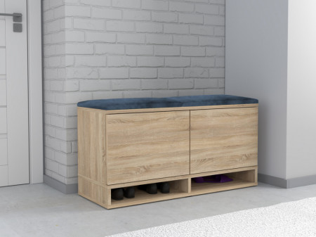 MBBAS1 - Banca, bancuta, 100x37x50 cm, pantofar pentru Hol, pantofi, depozitare - Sonoma