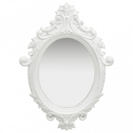 Oglinda de perete in stil Castle, alb, 56 x 76 cm - V320356V