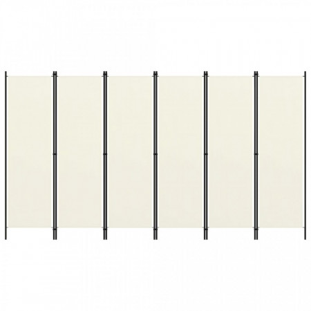 Paravan camera cu 6 panouri, alb crem, 300 x 180 cm - V320727V