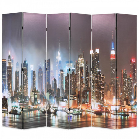 Paravan camera pliabil 228 x 170 cm, New York pe timp de noapte - V245864V
