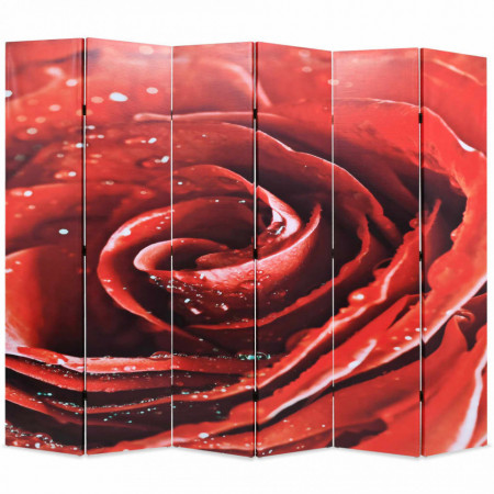 Paravan de camera pliabil, 228 x 170 cm, trandafir rosu - V245896V