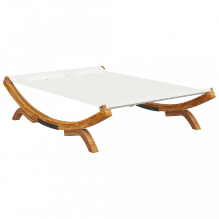 Pat de exterior, crem, 165x188,5x46 cm, lemn masiv curbat - V313949V