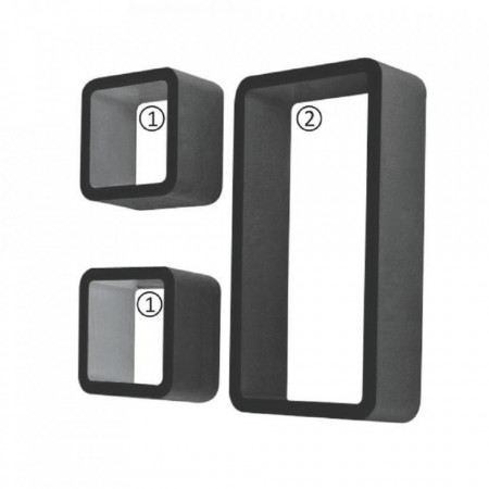 Poliţe, 3 buc, negru - TP63577