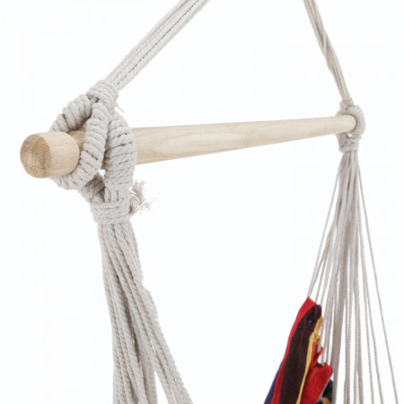 Scaun balansoar suspendabil, hamac, leagăn agăţat, alb, 100x130 cm - TP279241