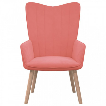 Scaun de relaxare, roz, catifea - V327659V