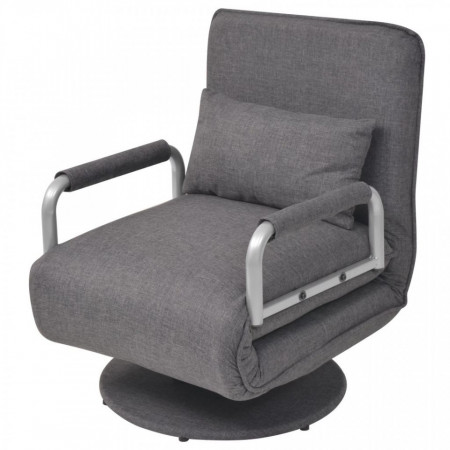 Scaun pivotant si canapea extensibila, gri inchis, textil - V244667V