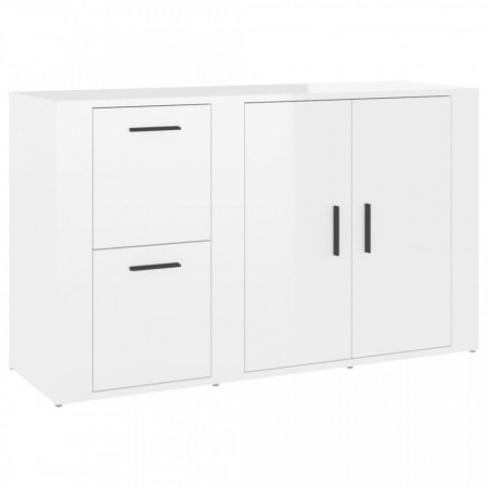 Servantă, alb extralucios, 100x33x59,5 cm, lemn compozit - V820998V