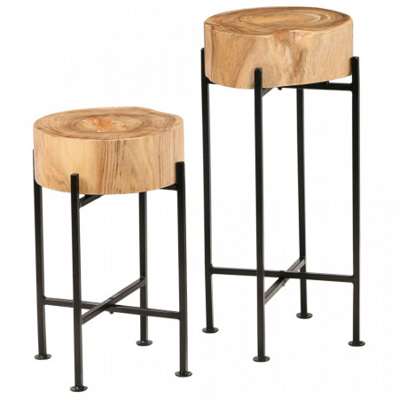 Set de mese laterale 2 buc., lemn masiv de acacia - V246207V