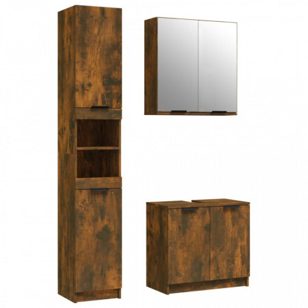 Set dulapuri bucătărie, 3 piese, stejar afumat, lemn prelucrat - V3115881V