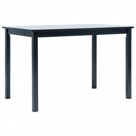 Set mobilier de bucătărie, 5 piese, negru, lemn masiv de hevea - V276874V